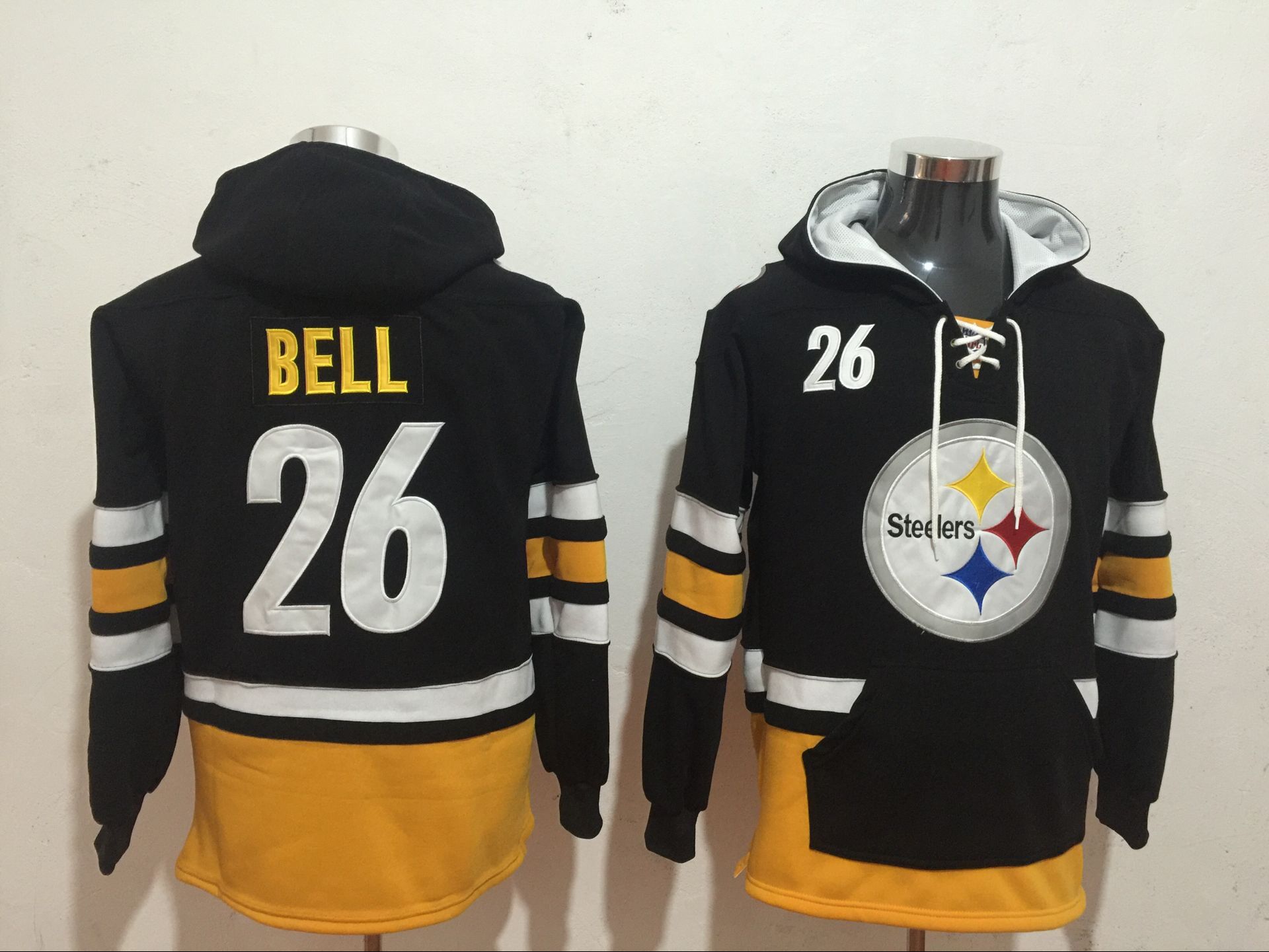 Men NFL Nike Pittsburgh Steelers 26 Bell black Sweatshirts